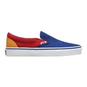 VANS OFF THE WALL SK8 LOW CLASSIC CORDUROY SLIP ON PRIMARY COLOR BLOCK SHOES 8